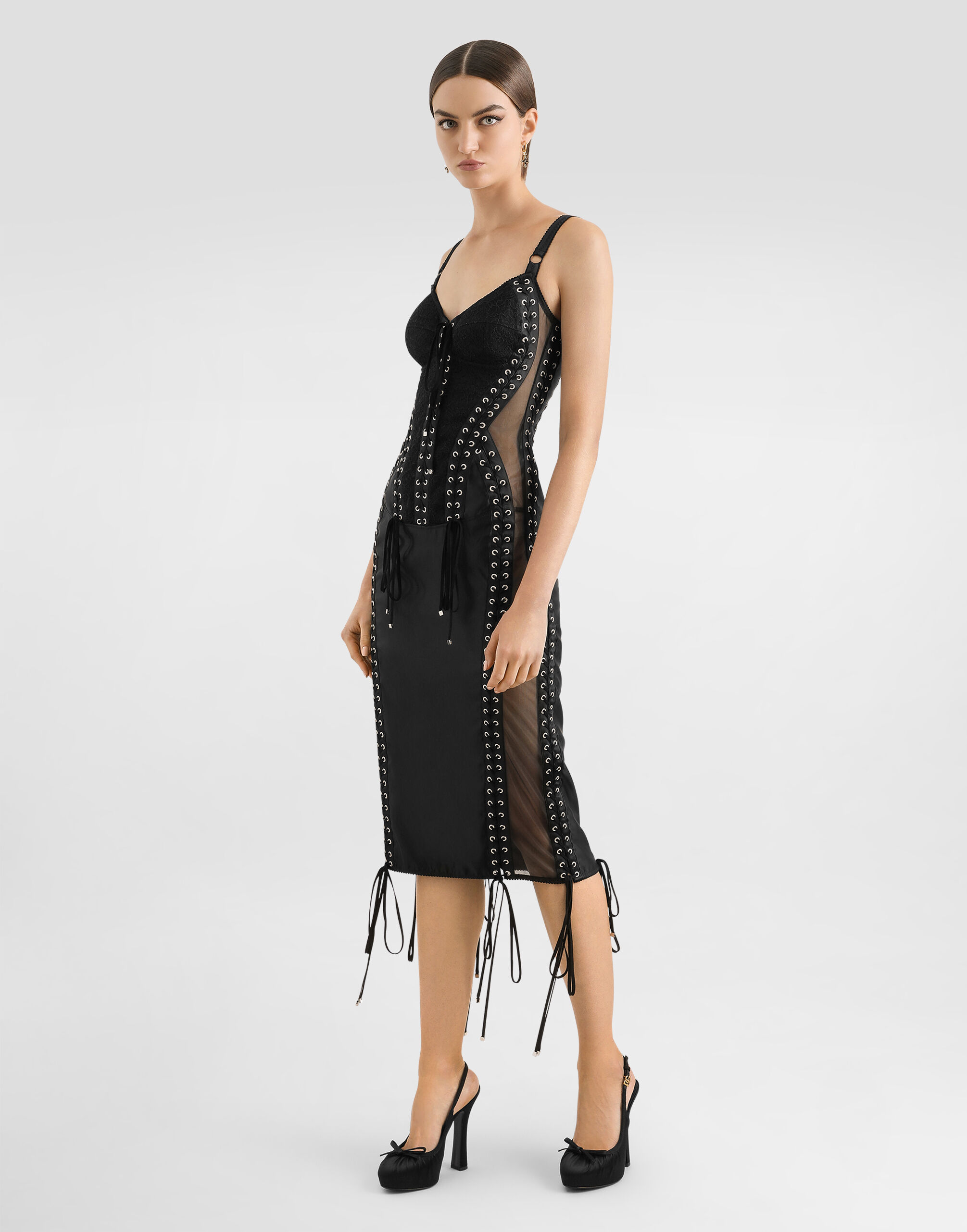 D&G★DOLCE&GABBANA♡サテン 黒【ワンピース】ドレス★40 1463713389.jpg?1643237503