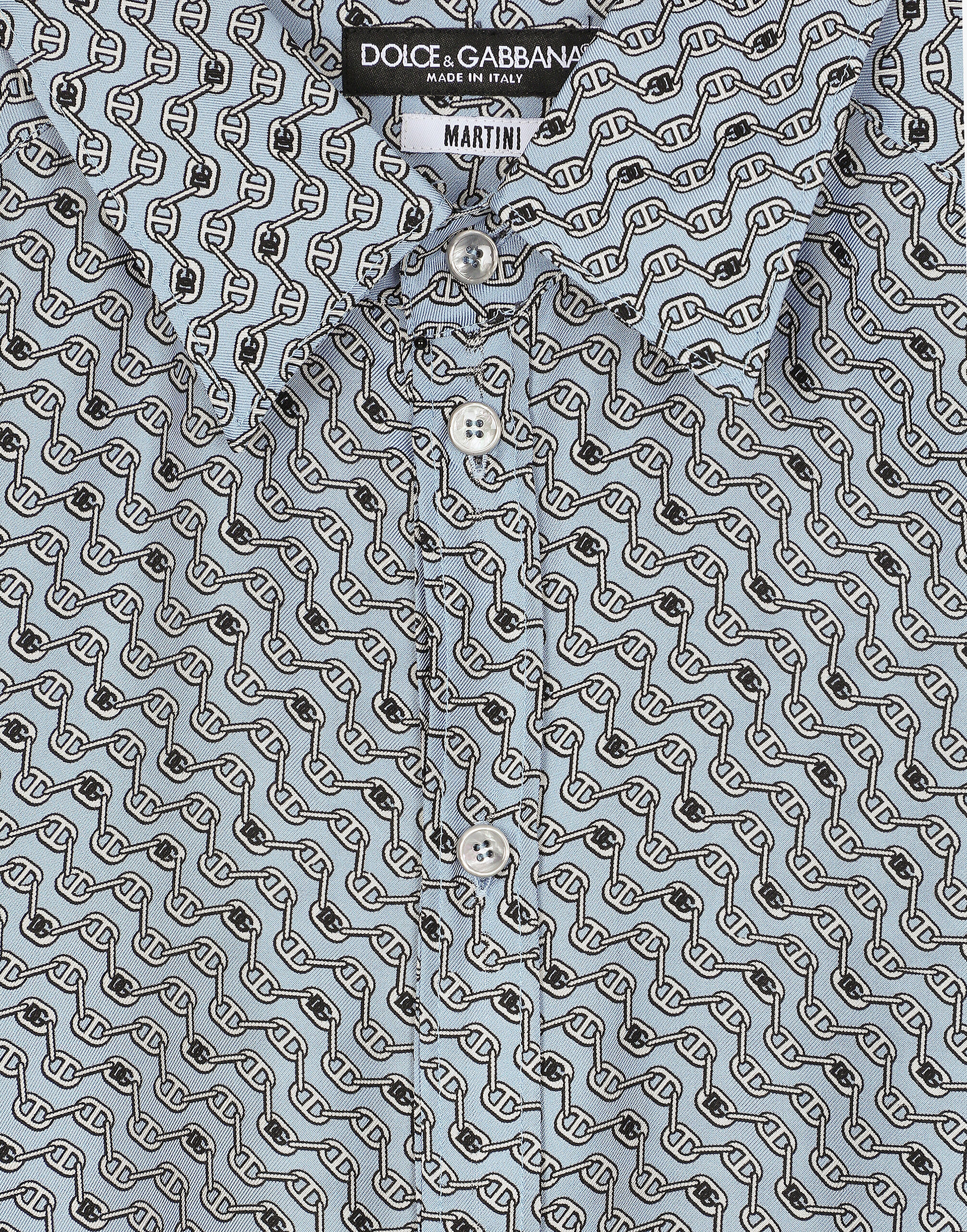 Silk Martini-fit shirt with tie print in #N/A for Men