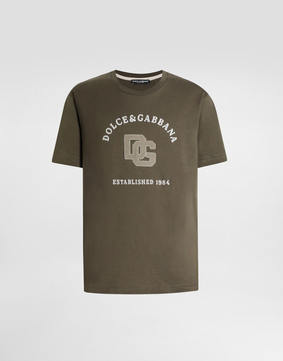 Cotton t-shirt with print and embroidery