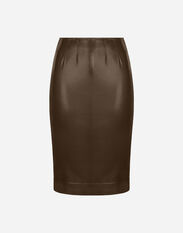 Dolce&Gabbana Midi skirt in shiny satin Brown F4CPETFUWEU