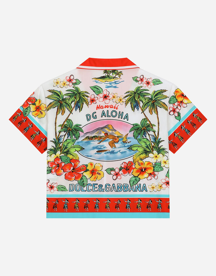 Dolce & Gabbana Рубашка из поплина с принтом в гавайском стиле Отпечатки L43S86G7L5X
