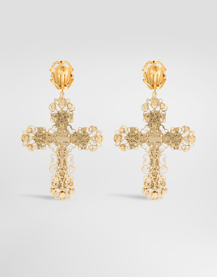 Dolce & Gabbana Clip earrings with crosses Multicolor WES6V2W1111