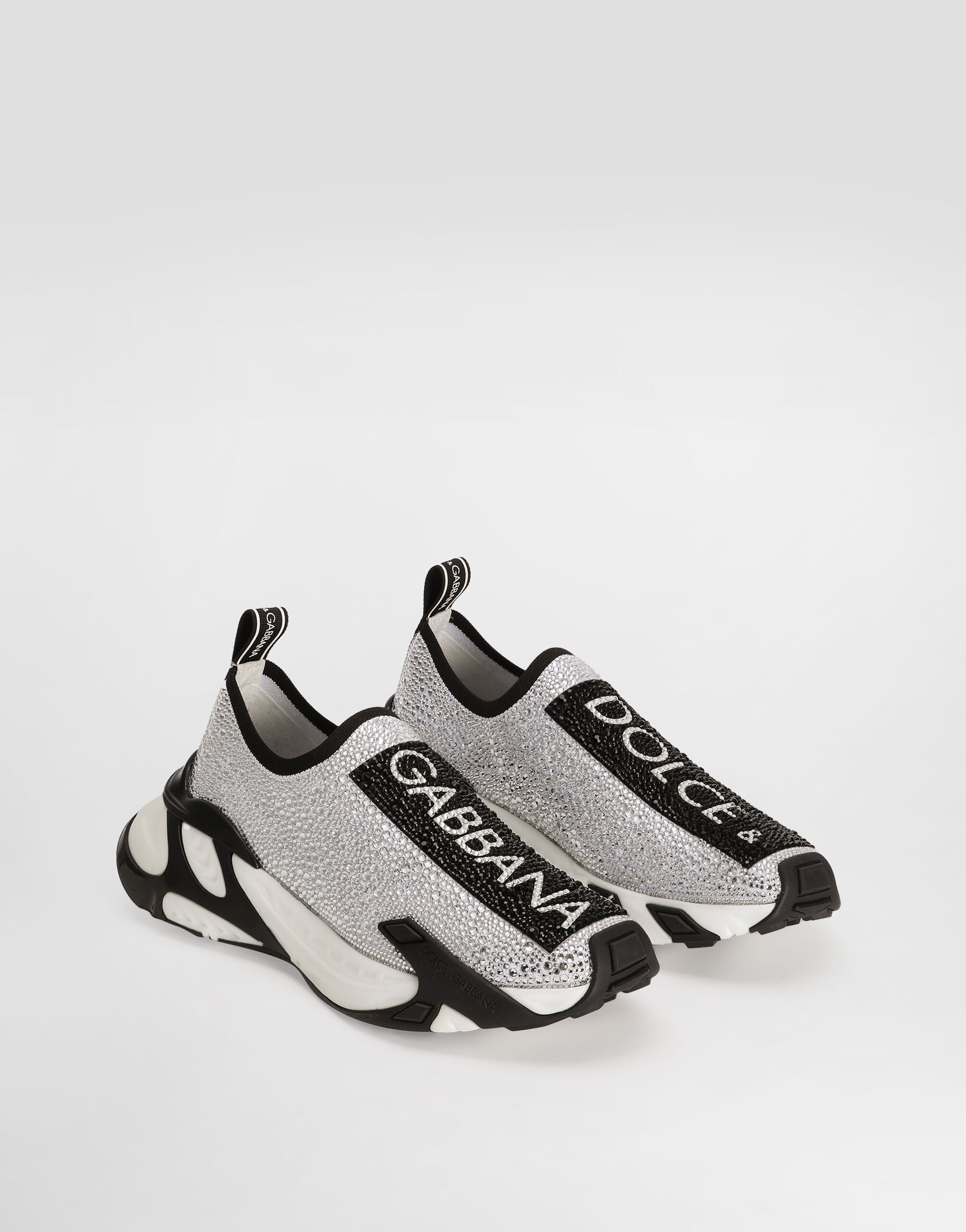#ツーピース　38  DOLCE&amp;GABBANA  毛皮襟 Velvet slippers with coat of arms embroidery in Black for Men
