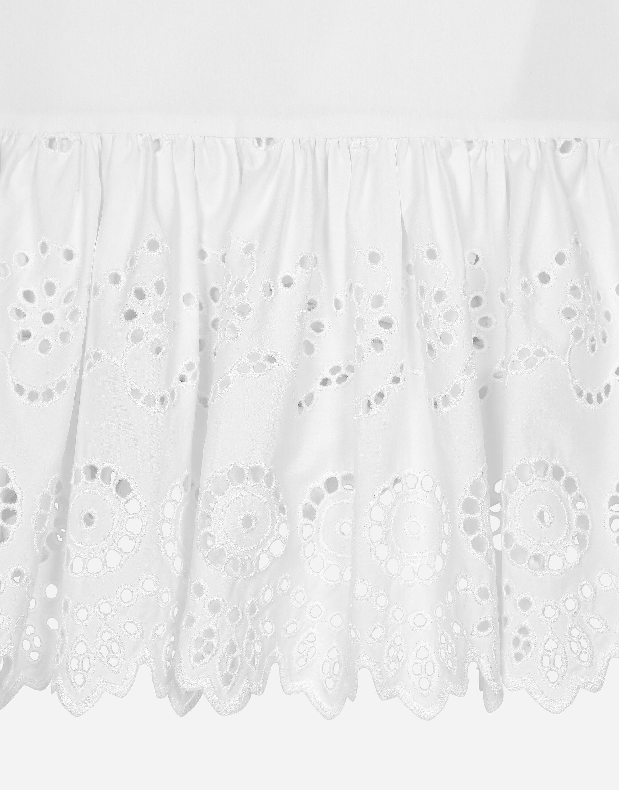 Poplin dress with DG logo in White for Girls | Dolce&Gabbana® US
