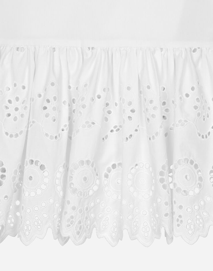 Dolce & Gabbana Abito in popeline con logo DG Bianco L53DY3G7NXY