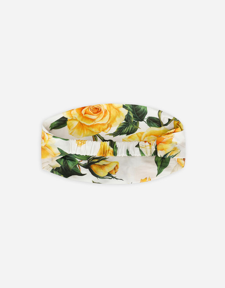 Dolce & Gabbana ربطة رأس بوبلين بطبعة وردة صفراء يضعط LB4H91HS5QR