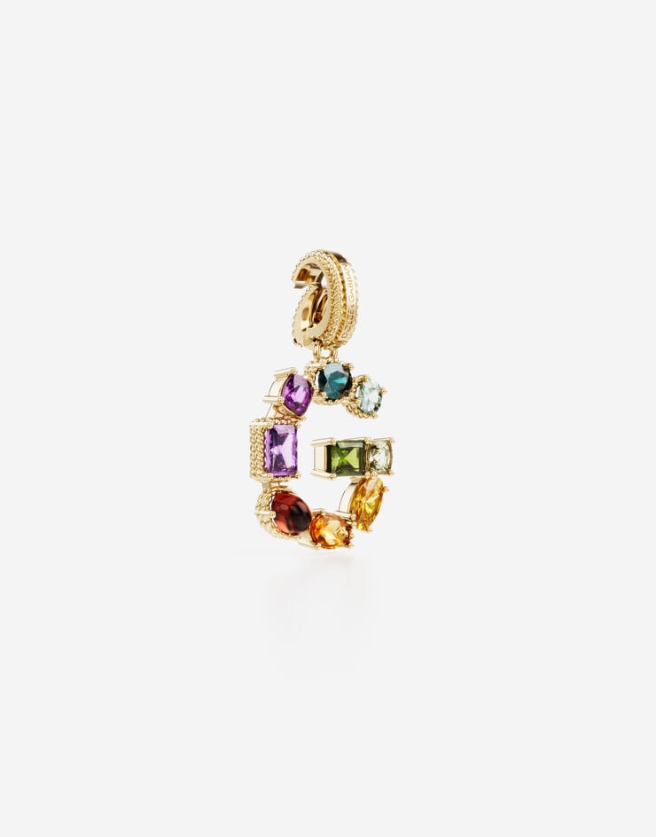 Dolce & Gabbana Charm G Rainbow alphabet aus 18-karätigem Gelbgold mit mehrfarbigen Edelsteinen GOLD WANR2GWMIXG