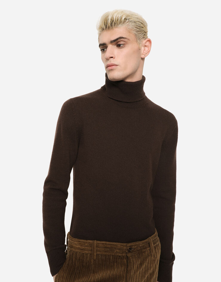Dolce & Gabbana Cashmere turtle-neck sweater Brown GXL30TJAWM9