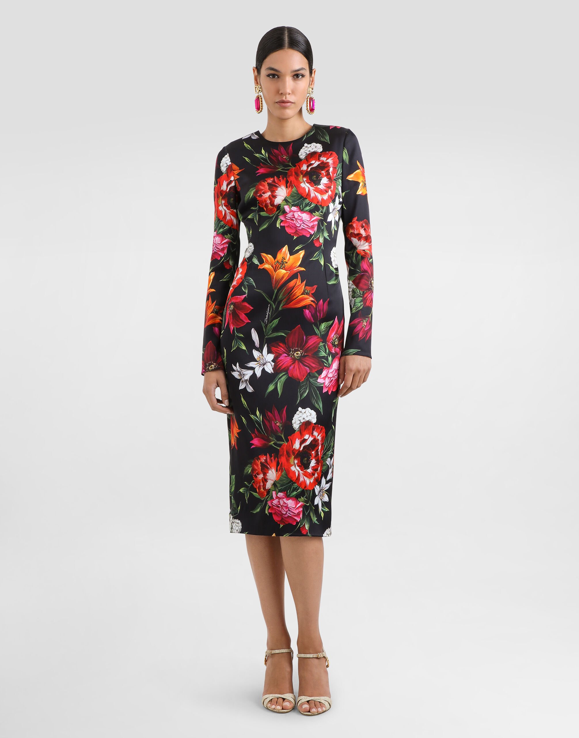 ワンピース DOLCE & GABBANA Printed Stretch Satin Dress Dolce & Gabbana Printed Stretch Satin Dress – LOZURI®