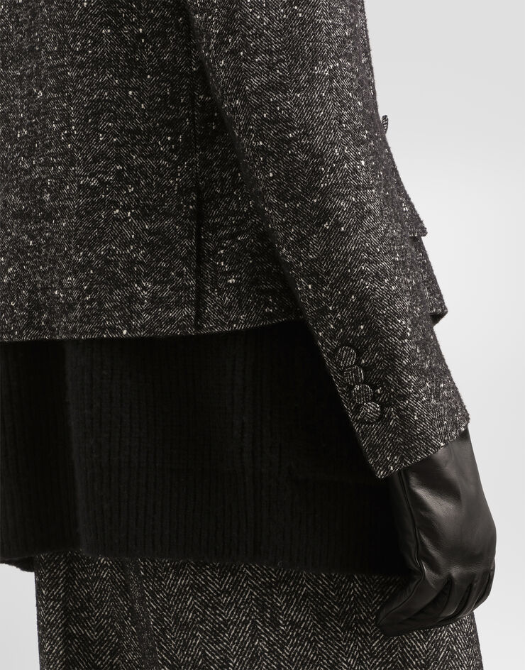 Dolce & Gabbana Sicilia double-breasted jacket in textured wool Multicolor G2VU0TFCZAM