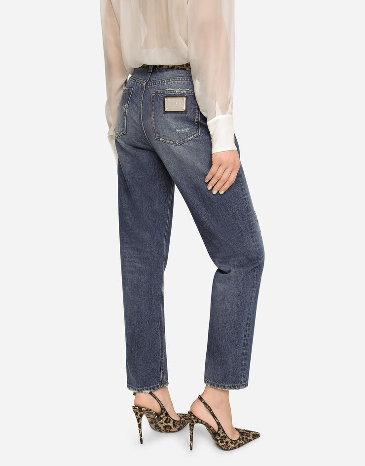 Dolce&Gabbana Boyfriend jeans in medium blue denim Multicolor FTAIADG8JZ6