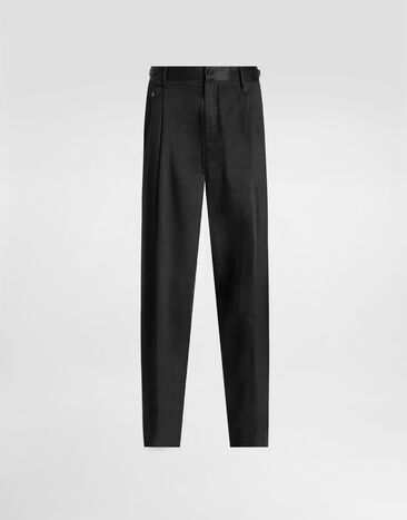 Dolce & Gabbana Cotton gabardine trousers Black GP1B9TFUFJR