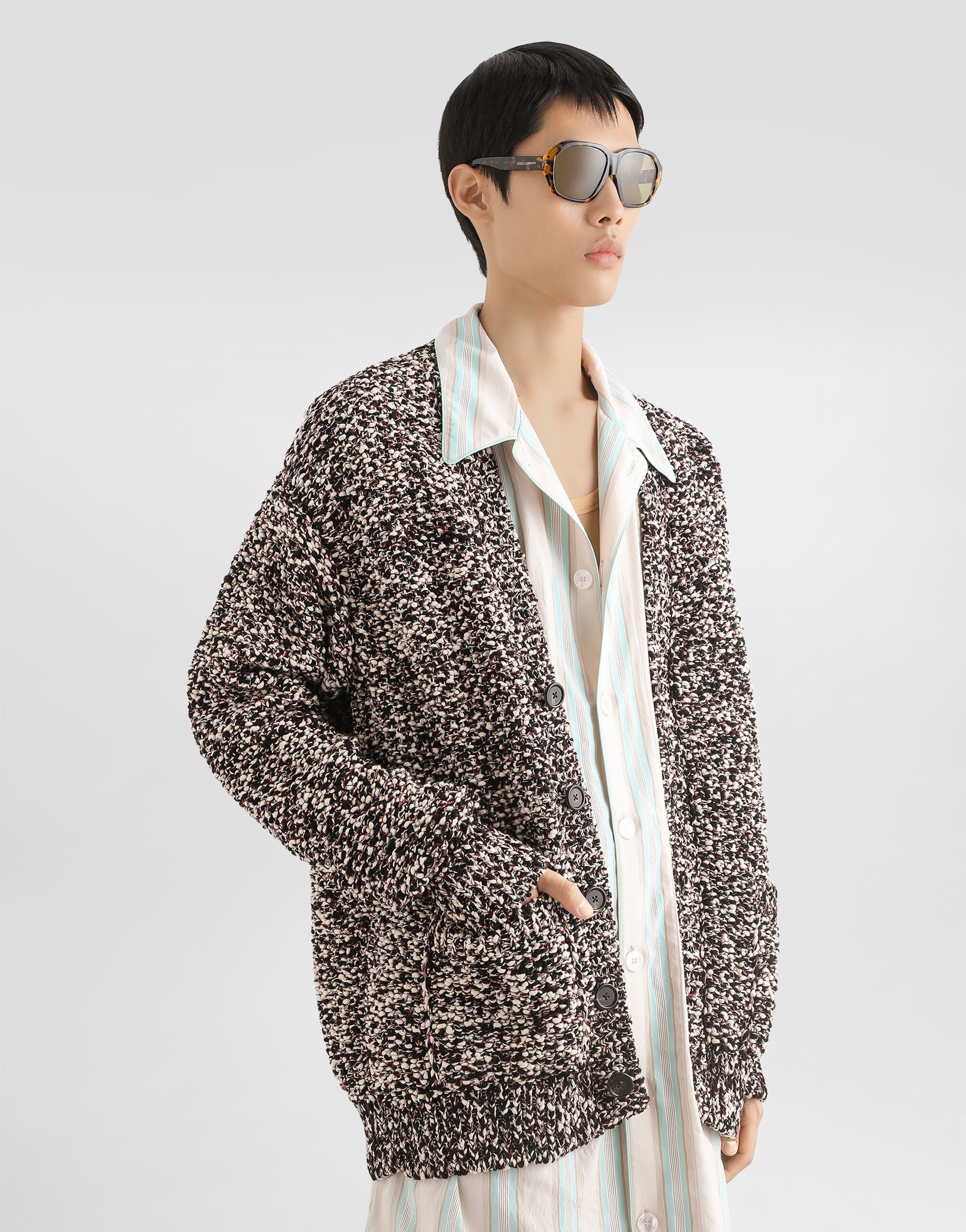 Cotton cardigan in Beige for Men | Dolce&Gabbana® US