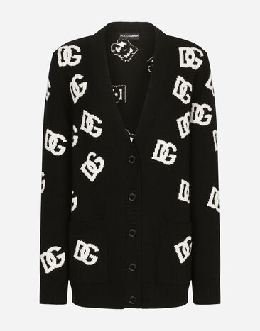 Dolce & Gabbana Cashmere cardigan with DG logo inlay Print FXJ36TJAWU0