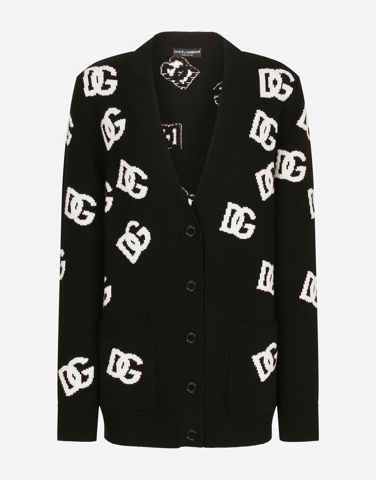 Dolce & Gabbana Cashmere cardigan with DG logo inlay Print FXJ36TJAWU0