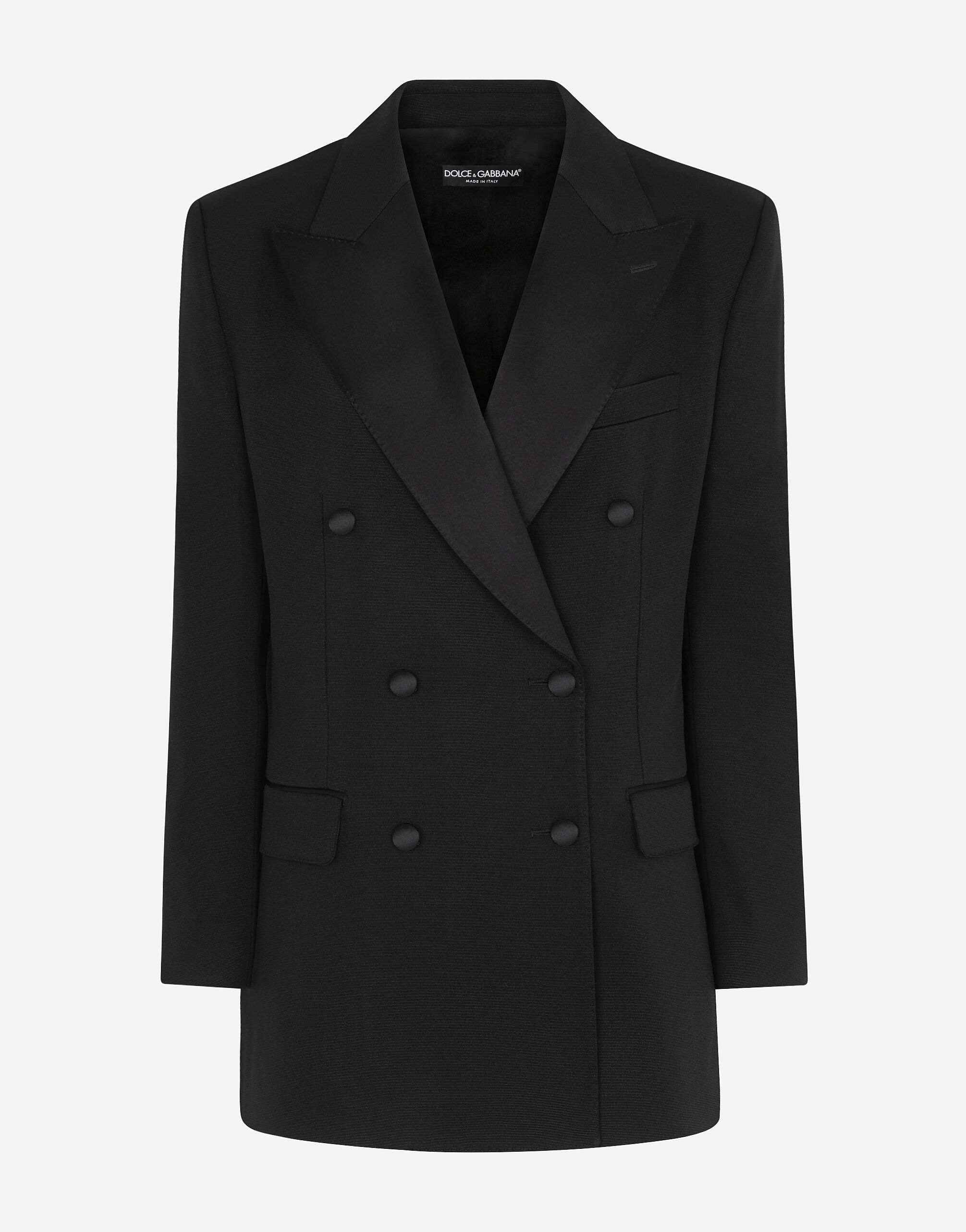 Dolce & Gabbana Double-breasted faille tuxedo jacket Black F26AHTFU23Q