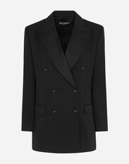 Dolce & Gabbana Double-breasted faille tuxedo jacket Black F26T2TFUGPO