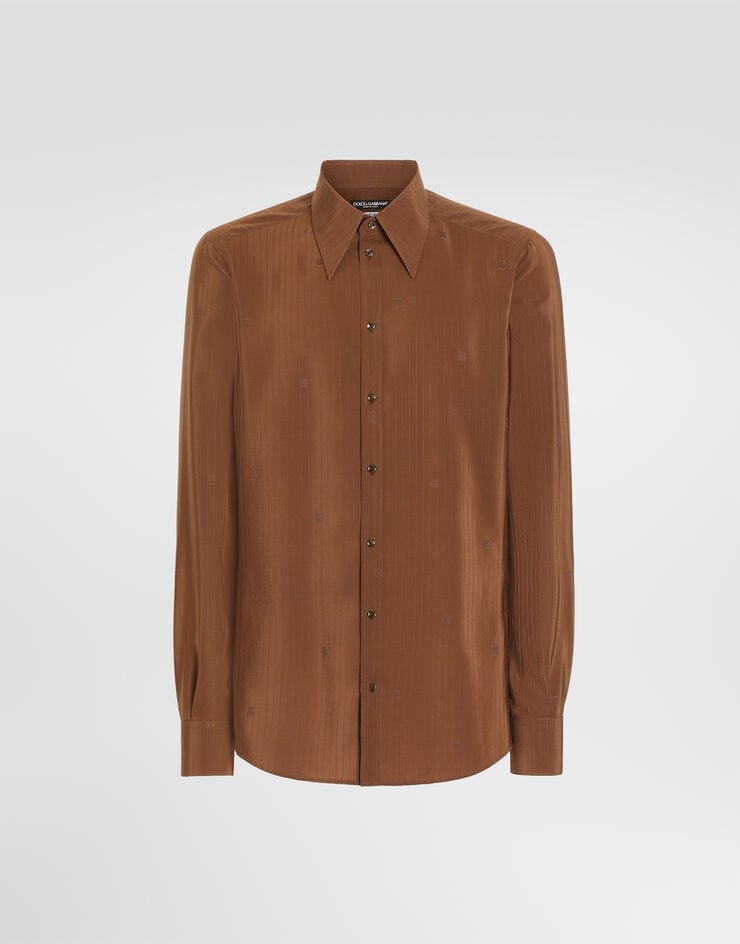 Dolce & Gabbana Gold silk shirt Brown G5NP9TGK578