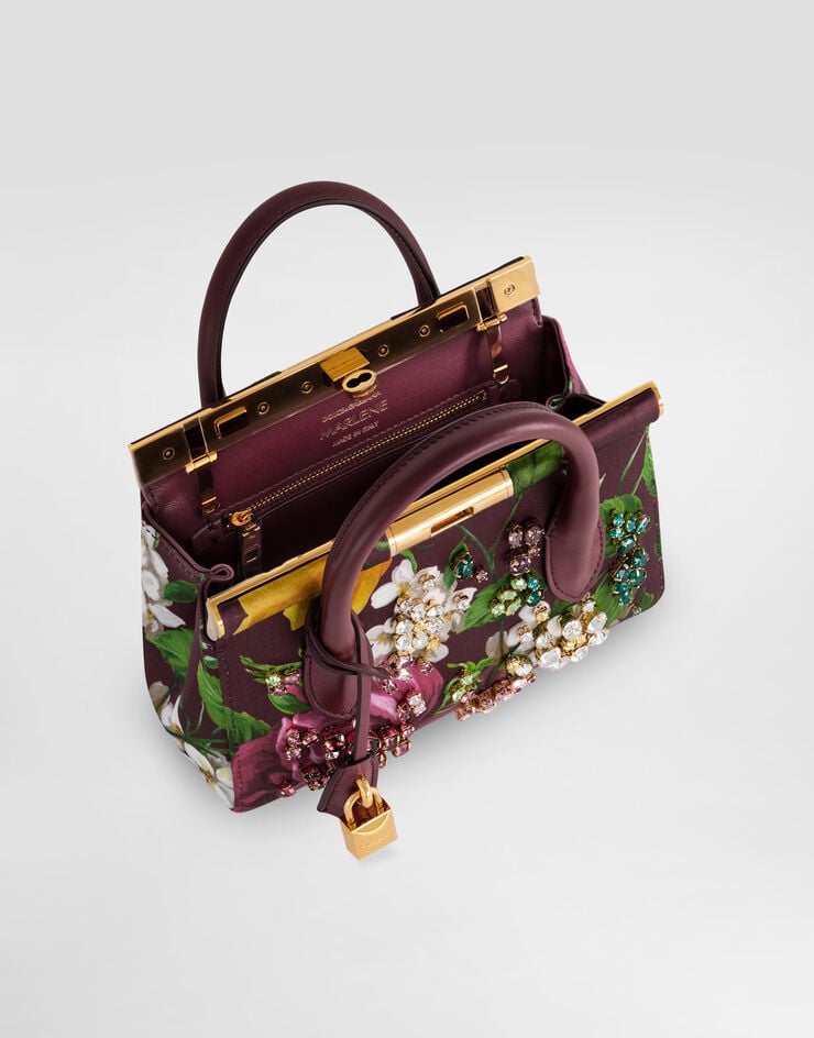 Dolce & Gabbana Rose-print satin day mini Marlene handbag Multicolor BB7744CZ167