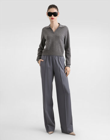 Dolce & Gabbana Wool gabardine trousers Grey FTC6ZTFU2OW