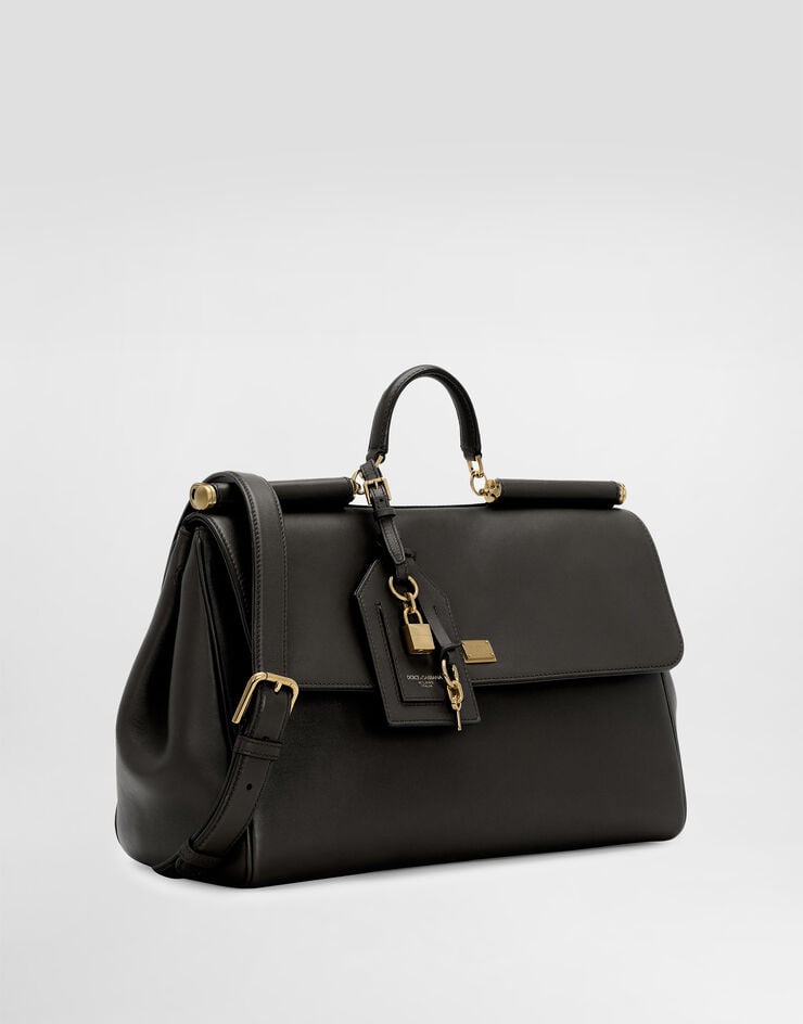 Dolce & Gabbana My Sicily handbag in plongé calfskin Black BB7814B7321