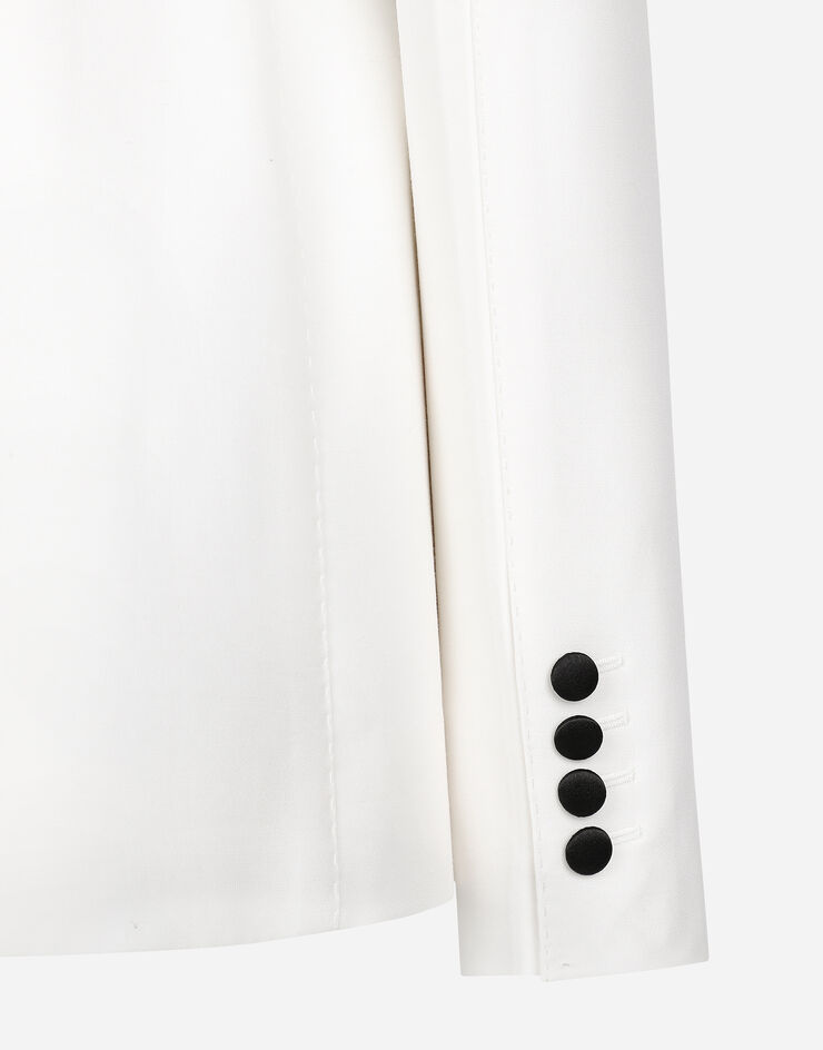Dolce & Gabbana Chaqueta Turlington de esmoquin con botonadura doble de faya Blanco F29YMTFU3R1