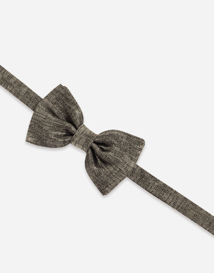 Dolce & Gabbana Tie-print silk jacquard bow tie Silver GR053EG0JQR