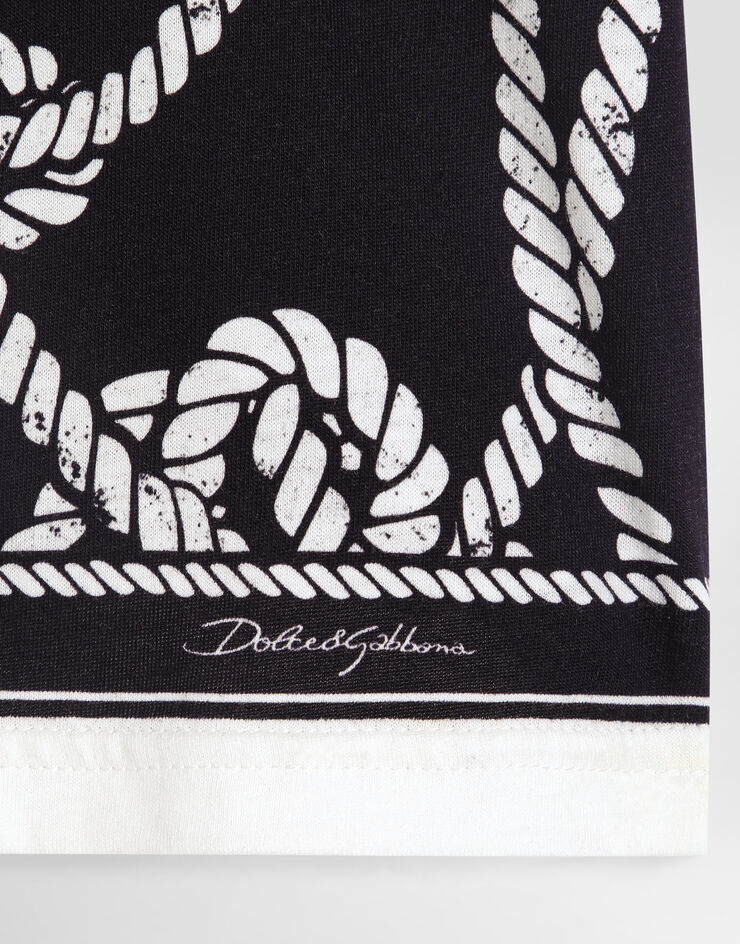 Dolce & Gabbana Camiseta en punto jersey con estampado marinero Multicolor L4JTHVII7LN