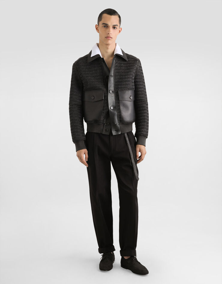 Dolce & Gabbana 亚麻帆布 V 领长袖衬衫 白 G5MX5TFU4MC