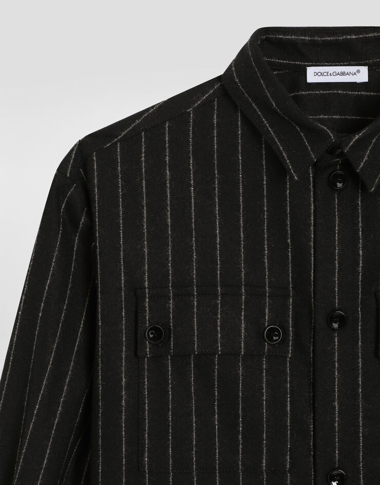 Dolce & Gabbana قميص صوف مقلّم ببطاقة موسومة متعدد الألوان L44S31FRBC1