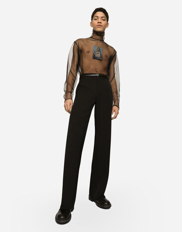 Dolce&Gabbana Pantalón de pernera recta en lana Negro GYZMHTFU21E