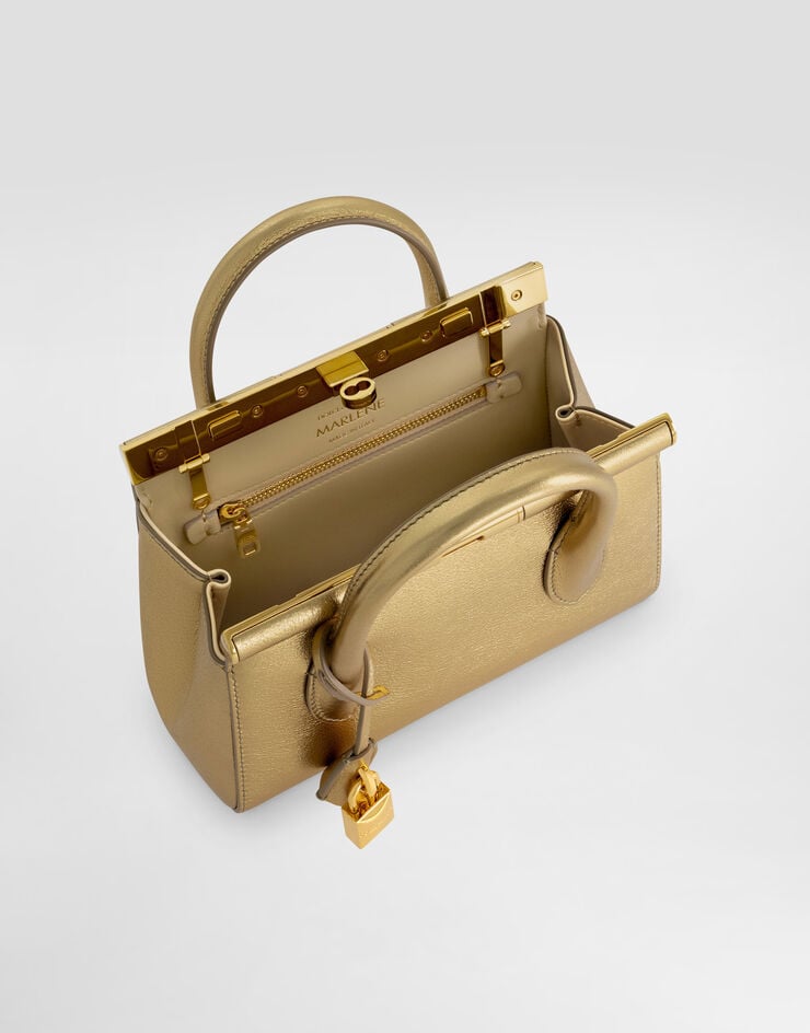 Dolce & Gabbana Laminated calfskin day mini Marlene handbag Gold BB7744CY812