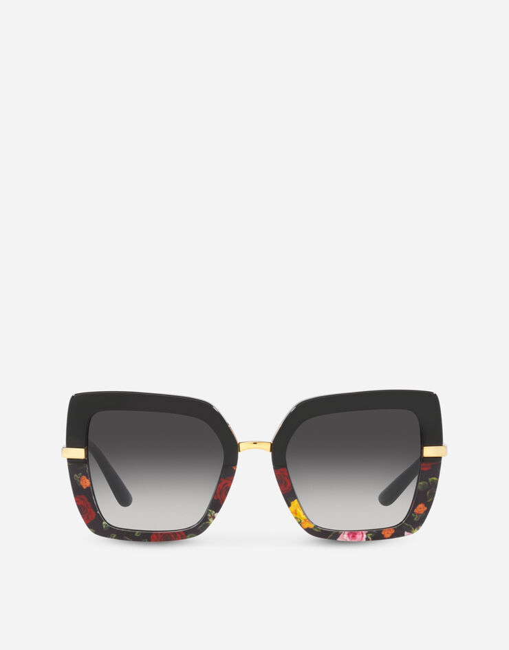 Dolce & Gabbana Солнцезащитные очки Half Print цветочным принтом VG437BVP08G