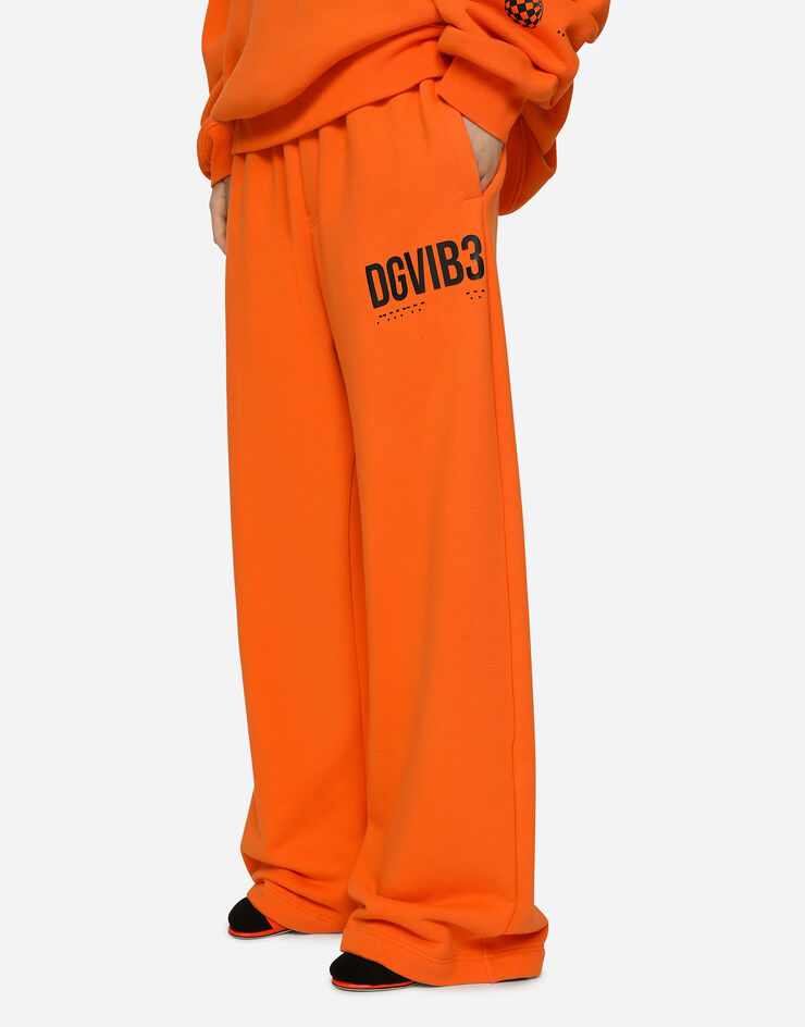 Dolce & Gabbana Jersey jogging pants with DGVIB3 print Orange FT006TG7K3G