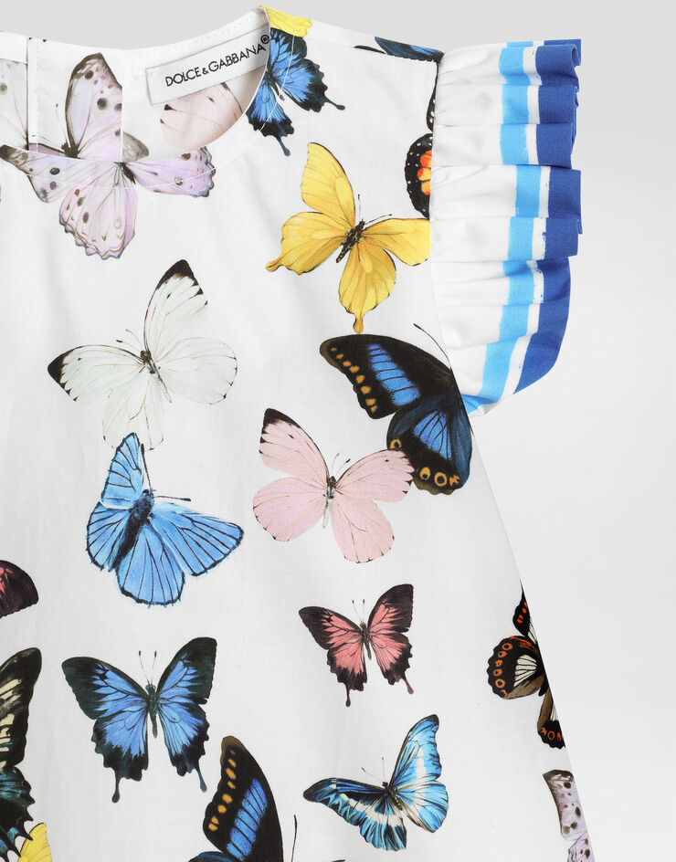 Dolce & Gabbana Poplin dress with butterfly print Print L23DW2FI5KS