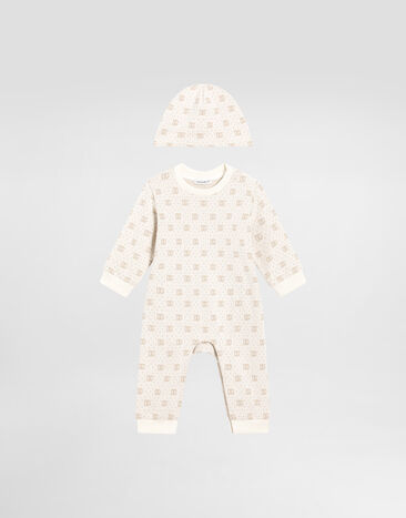 Dolce & Gabbana 2-piece knit gift set with jacquard DG logo and polka dots White L11O90G7N3H