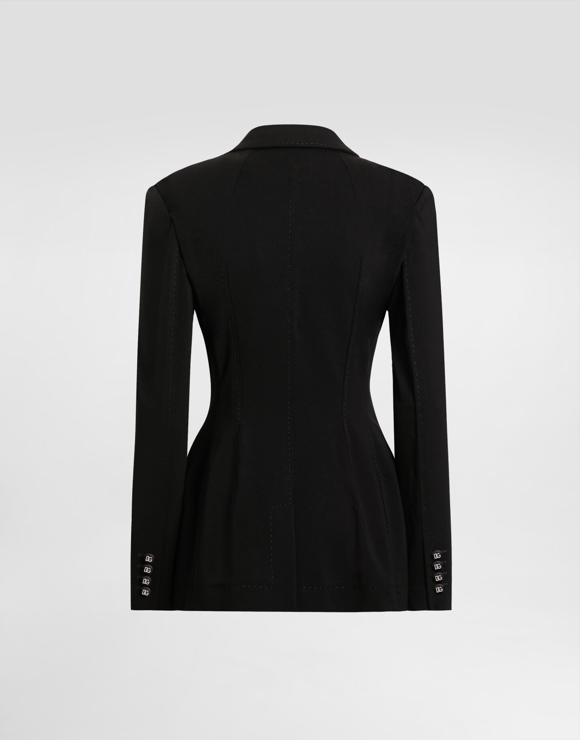 Double-breasted Turlington jacket in jersey Milano rib in