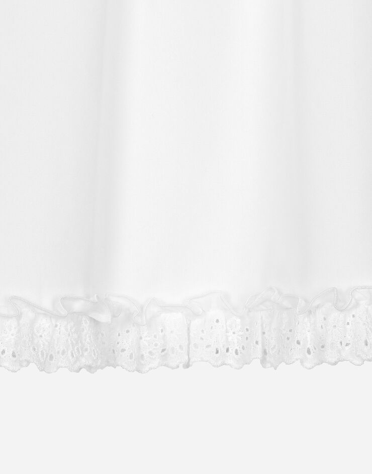 Dolce & Gabbana Abito in popeline e pizzo sangallo Bianco L53DZ1G7NZC