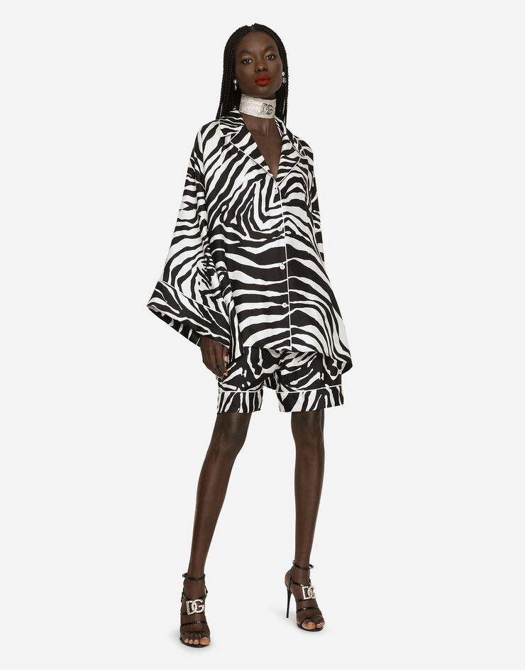 Dolce & Gabbana Zebra-print twill shirt Multicolor F5Q36TGDAT8