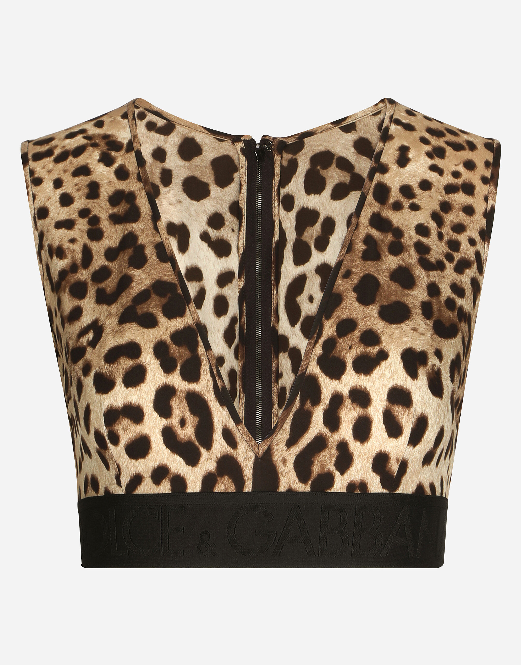 Dolce&Gabbana Leopard-print charmeuse top Red F79BUTFURHM