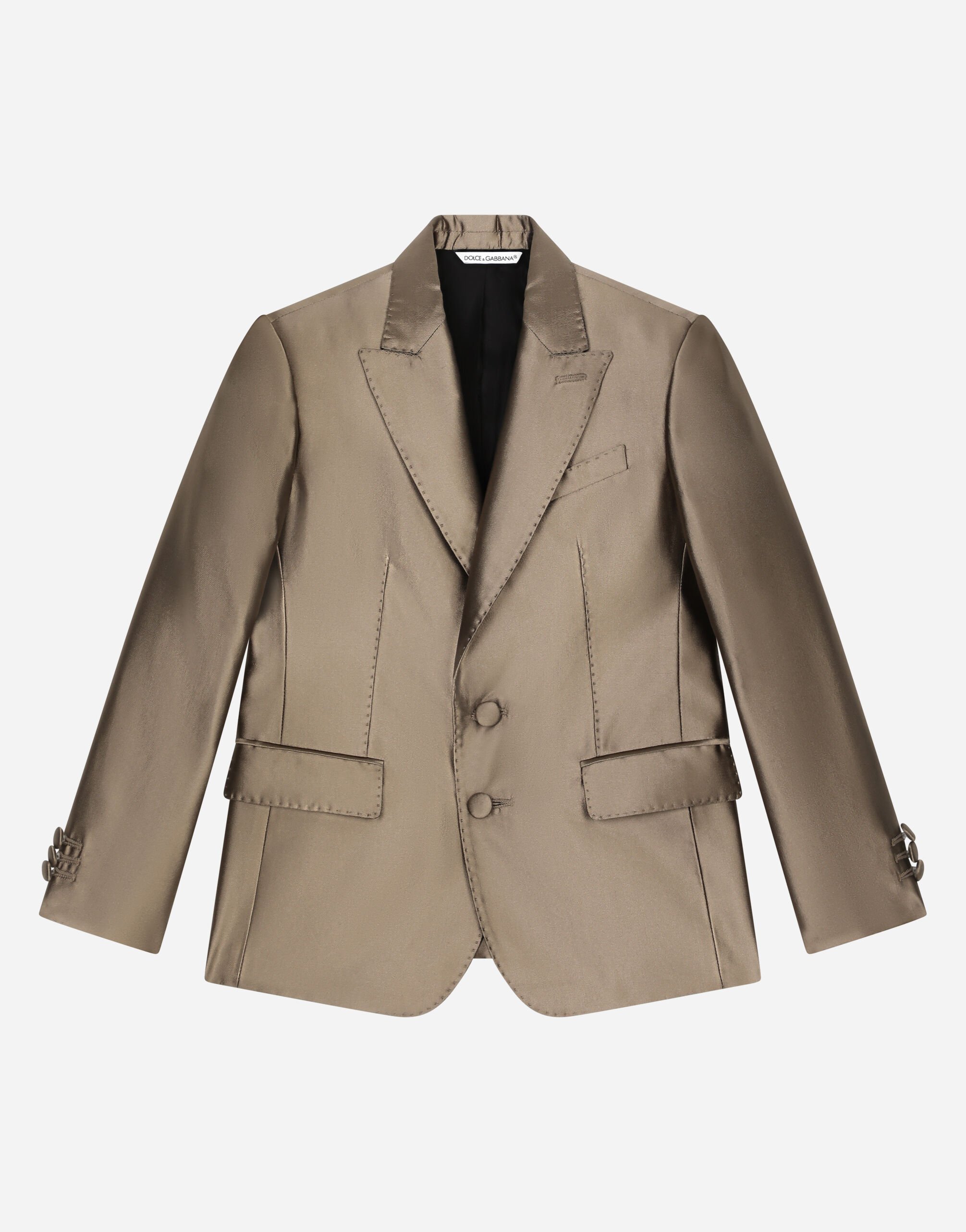 Dolce & Gabbana Classic silk mikado two-button Sicilia-fit jacket Azure L41E96FU4LH