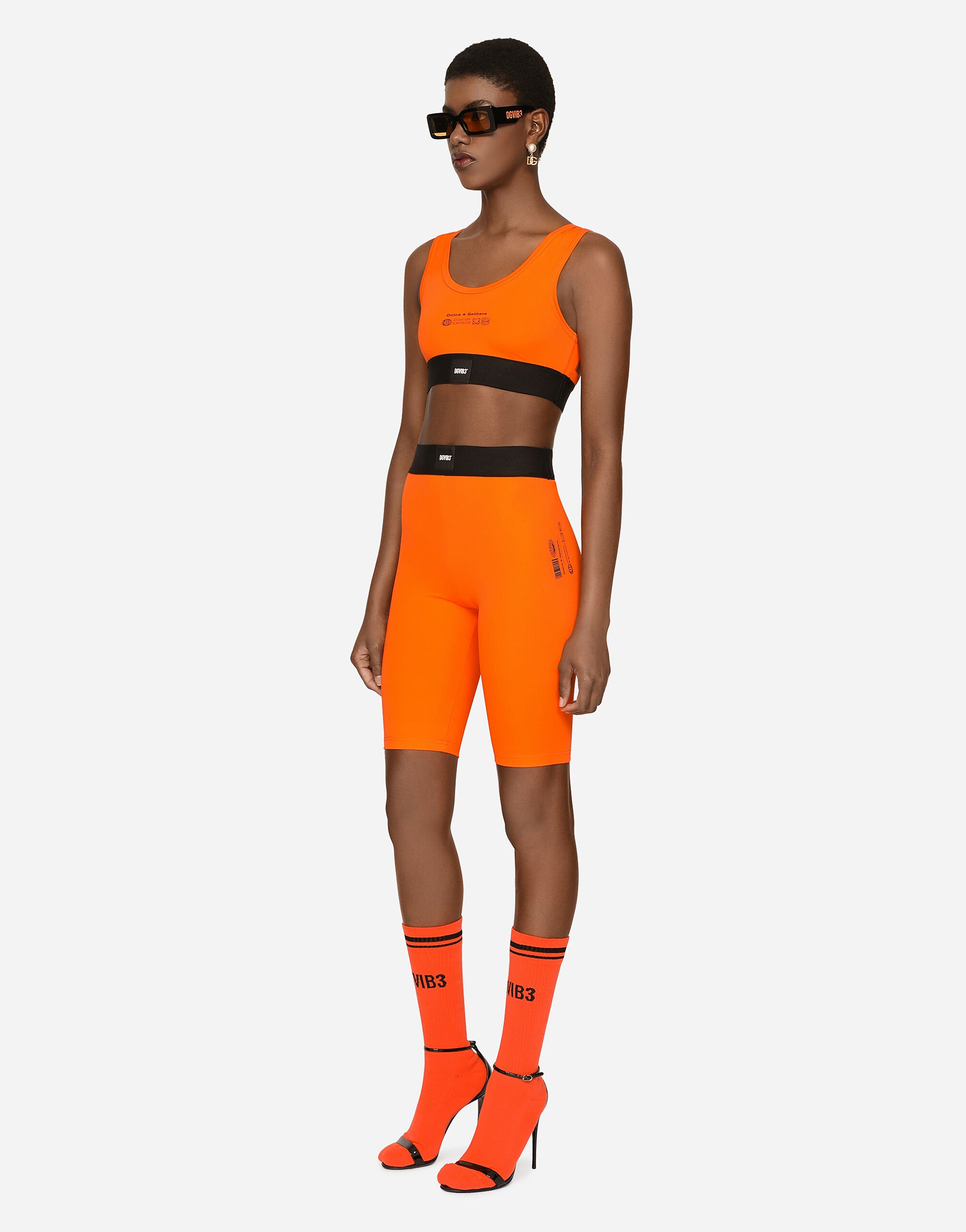 Orange cycling shorts cheap
