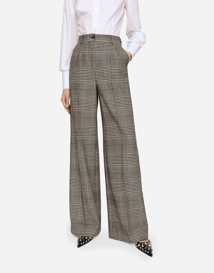 Dolce & Gabbana Flared glen plaid pants Multicolor FTCMYTFQ2M5