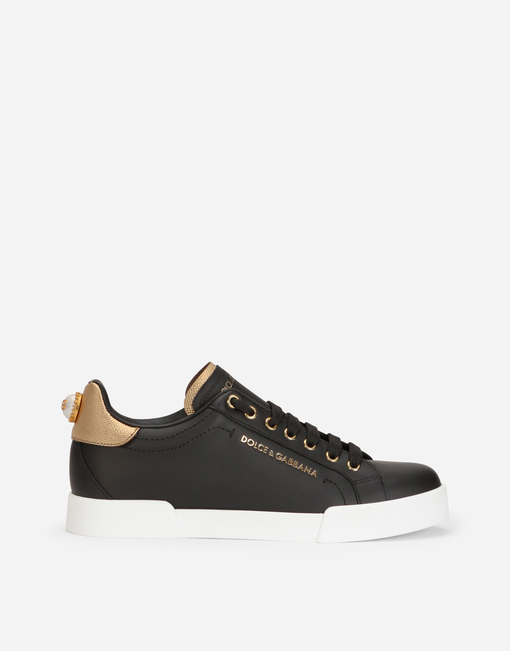 Dolce & Gabbana Calfskin nappa Portofino sneakers with lettering White CK1908AQ040