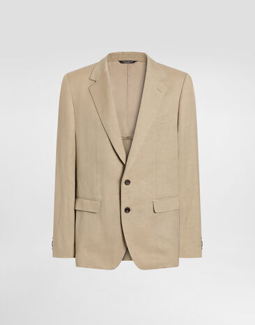 Dolce & Gabbana Martini light single-breasted linen jacket Beige G2XE2TFUTDV