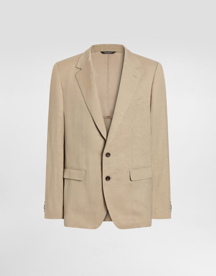Dolce & Gabbana Martini light single-breasted linen jacket Beige G2XE2TFUTDV