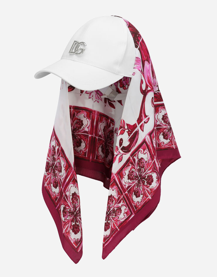 Dolce&Gabbana Baseball cap with Majolica-print scarf Multicolor FH640AGDBTU