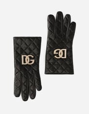 Dolce & Gabbana Quilted nappa leather gloves with DG logo Multicolor FH609AHSMGJ