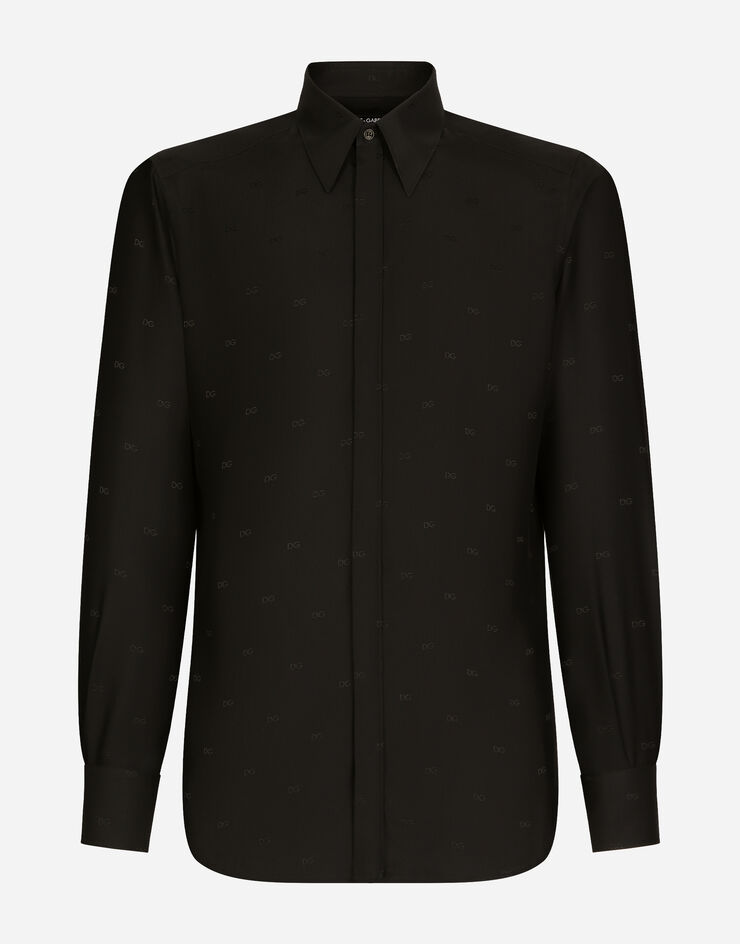 Dolce & Gabbana Silk crepe de chine Martini-fit shirt Noir G5JL8TFJ1FK
