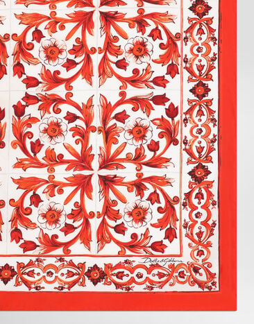 Dolce & Gabbana 70x70 majolica-print silk twill scarf Multicolor FN092RGDDU8